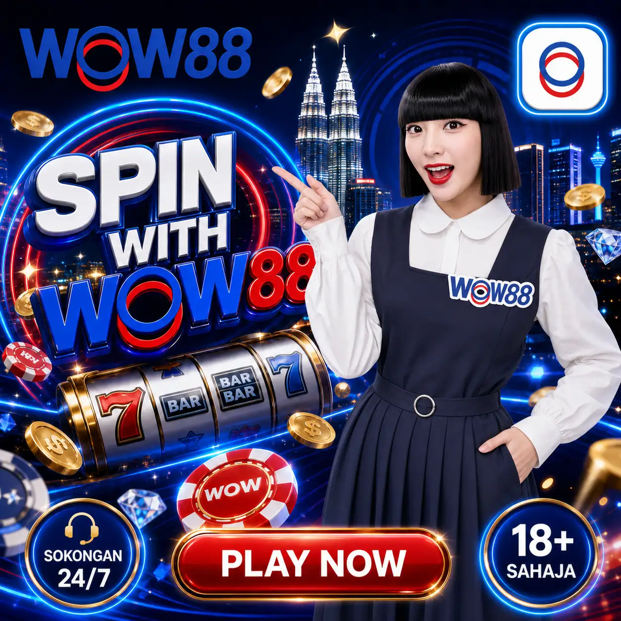 WOW88 SLOT square casino banner